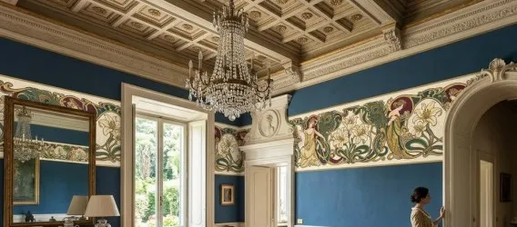 Esempio fascia alta per il restauro di pareti di ville e palazzi di pregio